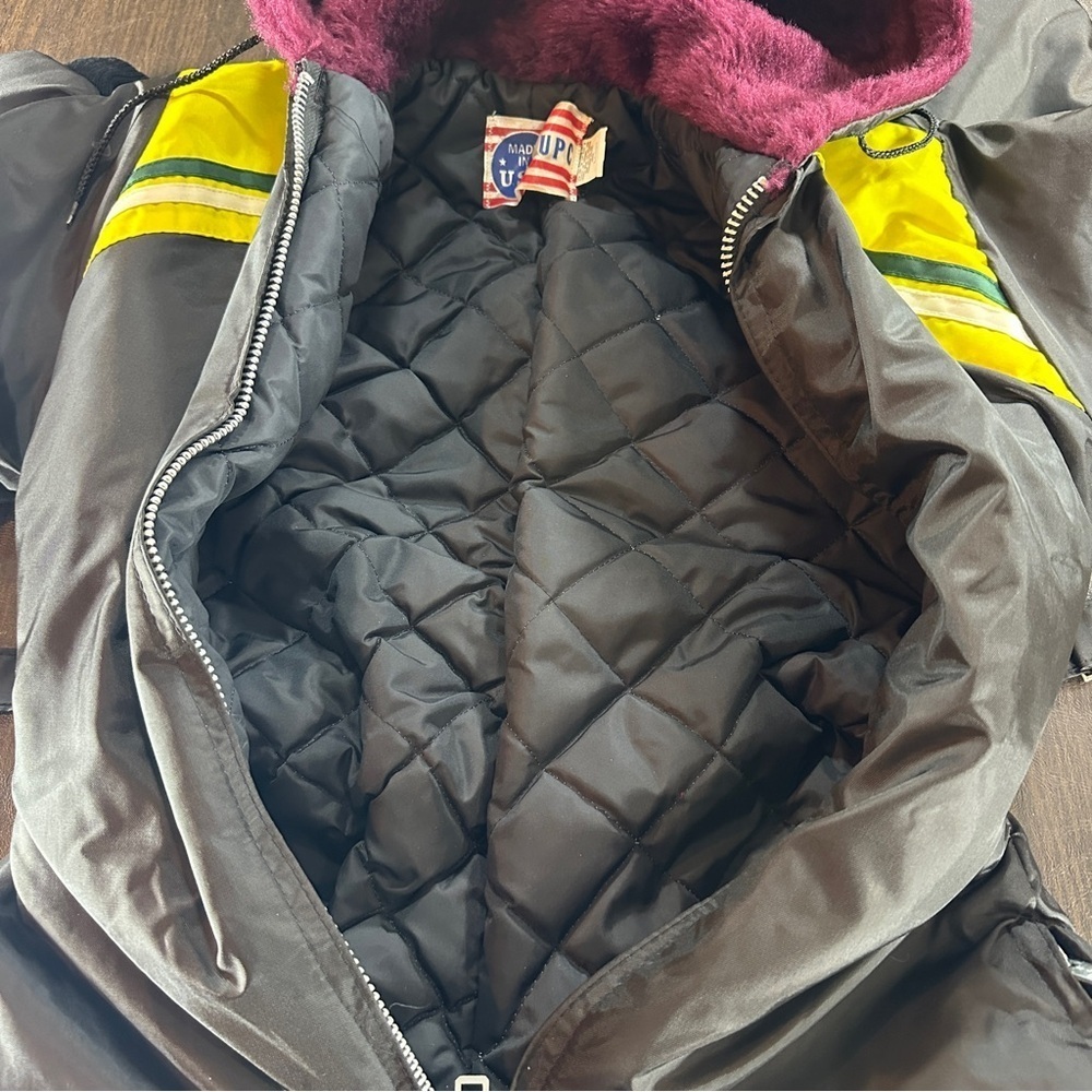 Vintage Snow Ski Belted Hooded Jumpsuit Coveralls UPC One Piece USA Size Large - Picture 12 of 13